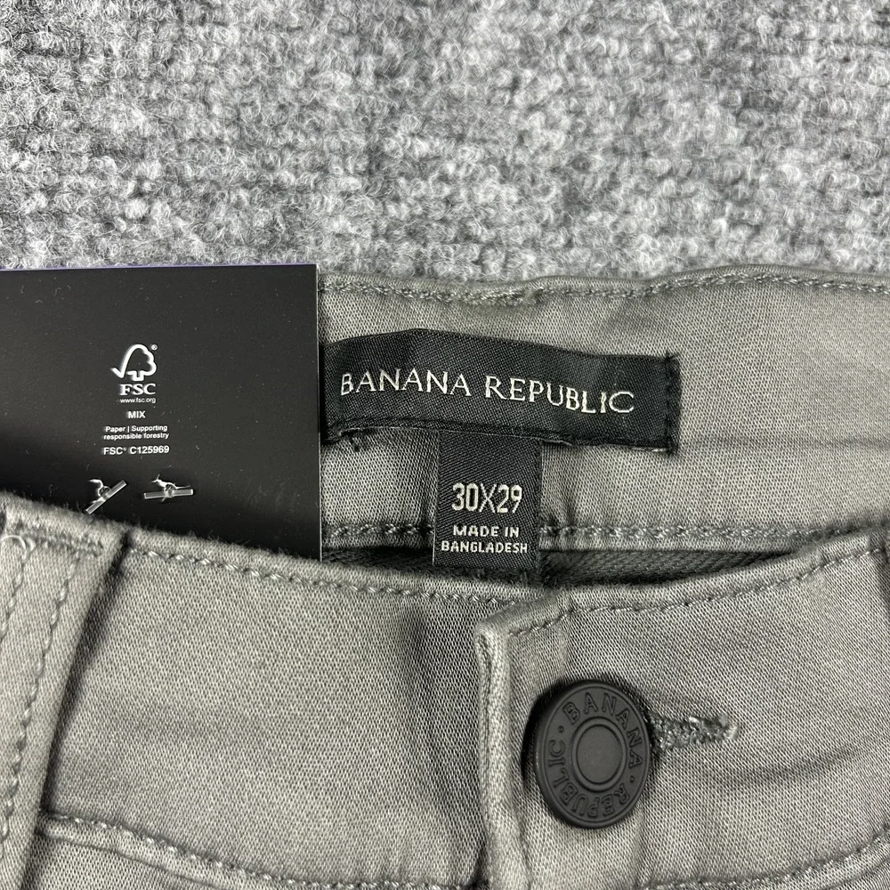 Banana Republic Pants Mens 30x29 Gray‎ Chino 5 Pocket Casual Everyday Stretch